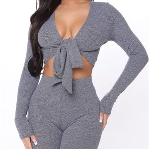 COPY - Grace Sweater Set - Charcoal